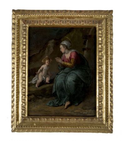 Ippolito Scarsella appelée "Lo Scarsellino" (Ferrare, 1550 - 1620) "La Vierge de la Ghiara"
    